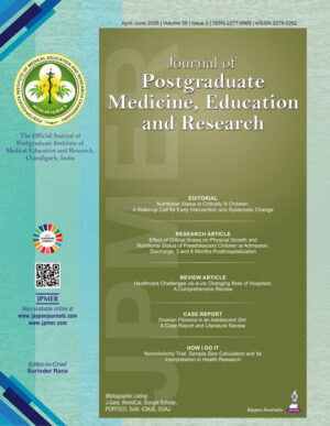 Journal of Postgraduate Medicine, Education and Research